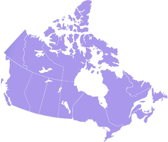 purple map of canada